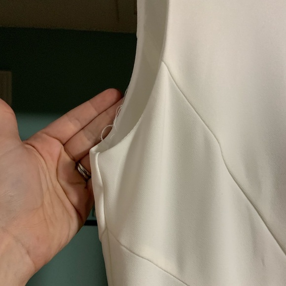 Knee length white H&M fitted full zipper dress - Picture 2 of 4